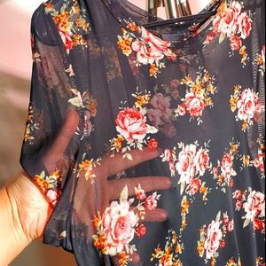 Torrid grunge mesh flower dress